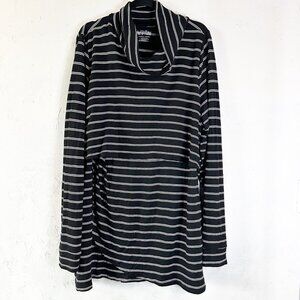Latched Mama Nursing Maternity Black Striped Tunic Dress Top Womens 3XLarge